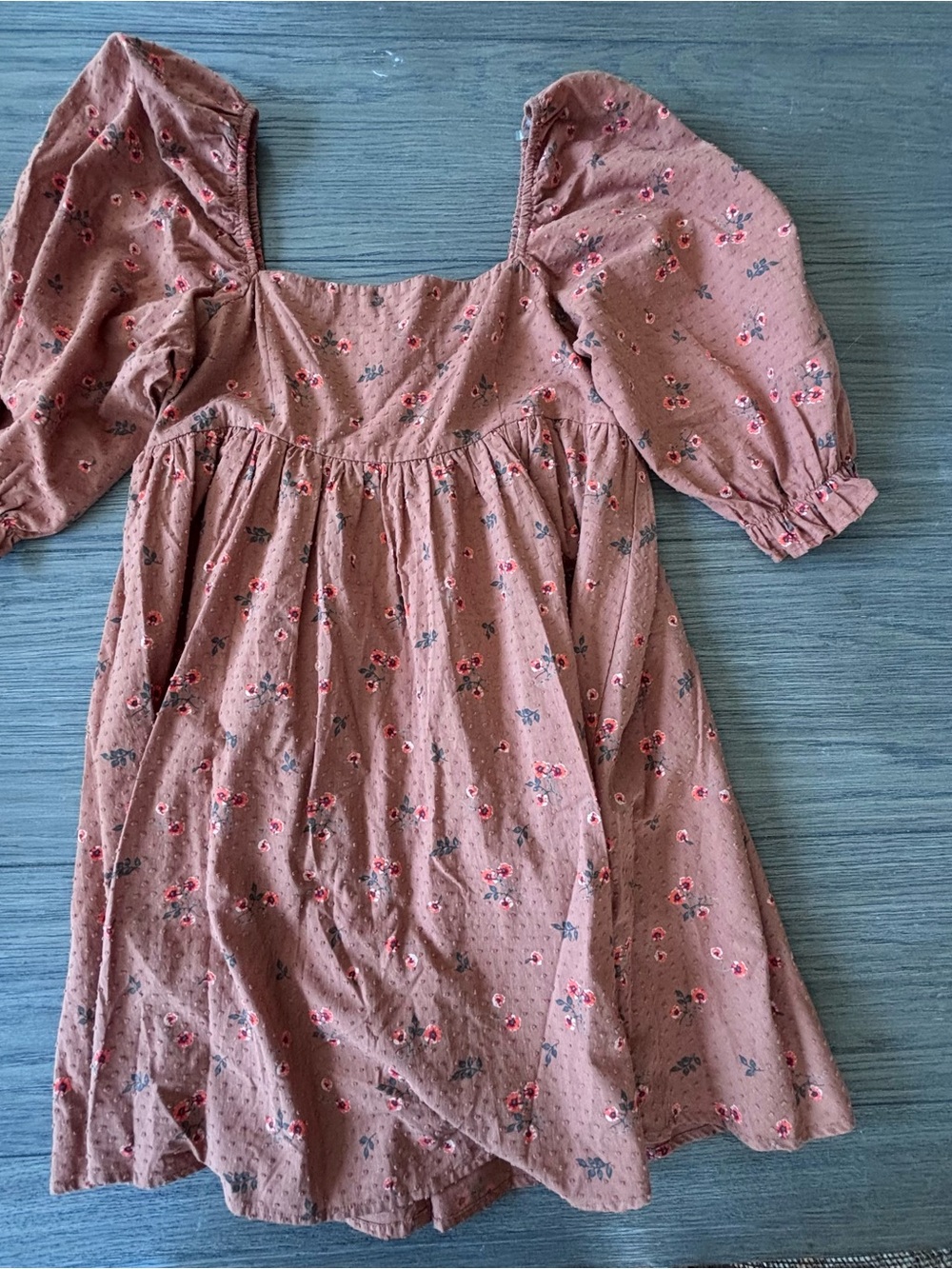 Altar'd State Floral Puff-Sleeve Dress - M
